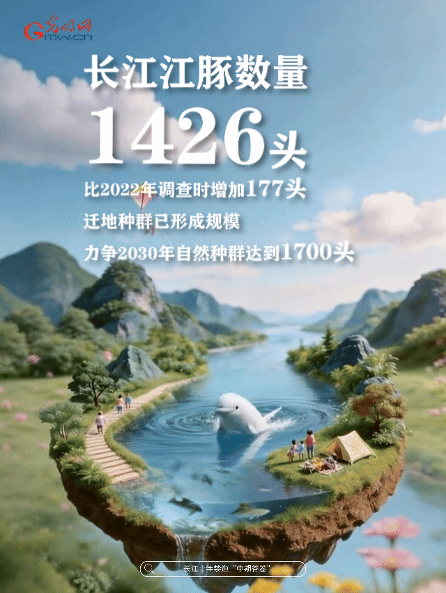 动态海报丨母亲河，豚“丁”旺！数说长江十年禁渔中期答卷