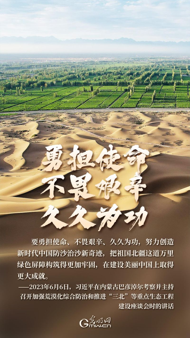 海报丨黄沙披绿，美丽中国谱新章