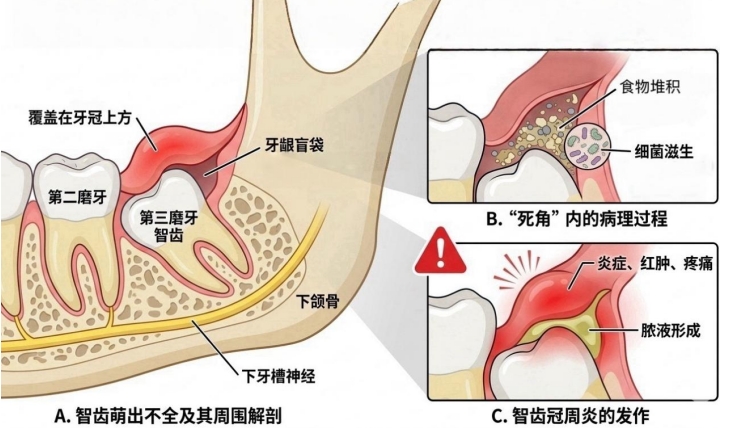 智齿不疼就无需处理？无痛智齿也存在隐匿口腔风险