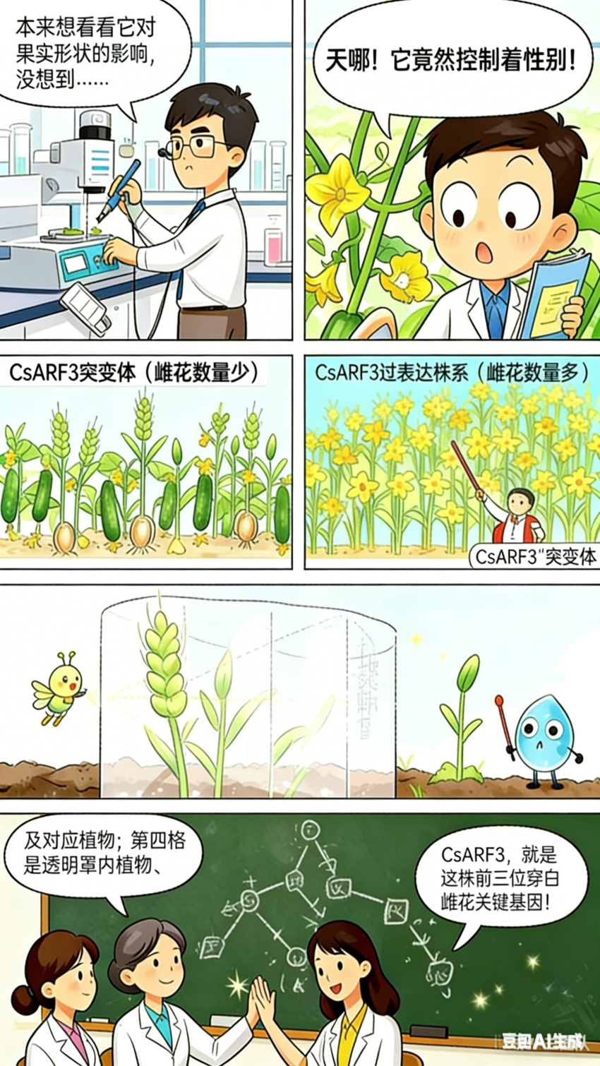 漫话基因科普丨找到黄瓜性别“总开关”，高产不再靠运气