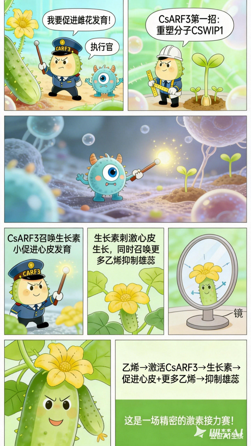 漫话基因科普丨找到黄瓜性别“总开关”，高产不再靠运气