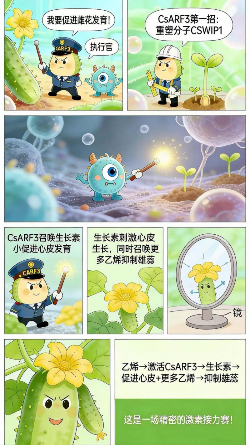 漫话基因科普丨找到黄瓜性别“总开关”，高产不再靠运气